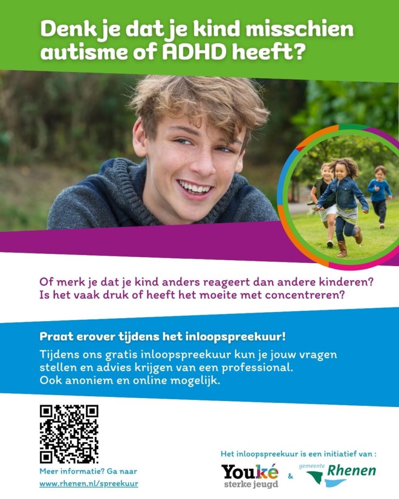 Nieuw: inloopspreekuur autisme en ADHD voor jongeren en ouders in de Gemeente Rhenen